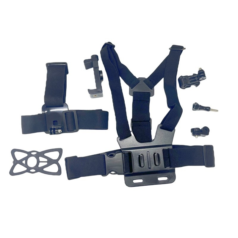 Kit suport telefon pentru curea de piept frontal — compatibil universal, din plastic + bandă elastică, logo imprimabil