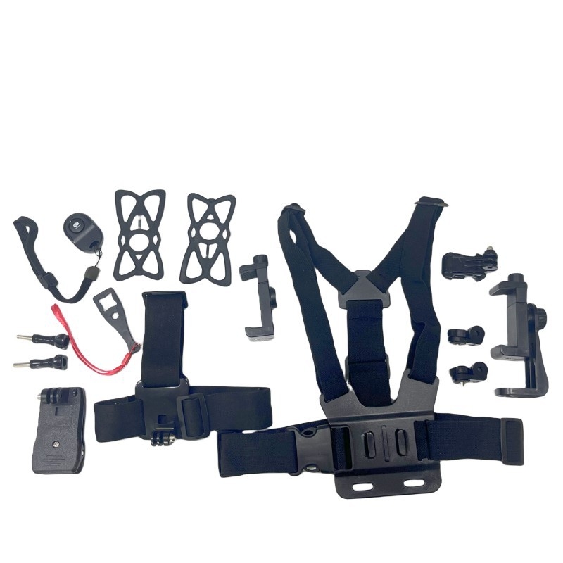 Kit suport telefon pentru curea de piept frontal — compatibil universal, din plastic + bandă elastică, logo imprimabil