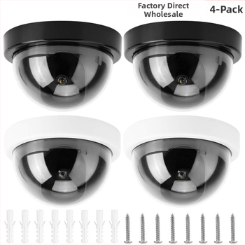 Vnútorná/vonkajšia simulovaná kamera, ABS plast, 3.3V napájanie, bezvŕtová montáž, balenie 4 kusov