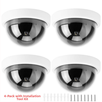 Vnútorná/vonkajšia simulovaná kamera, ABS plast, 3.3V napájanie, bezvŕtová montáž, balenie 4 kusov