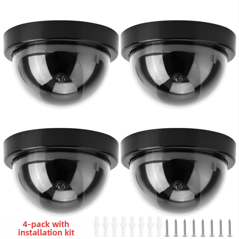 Vnútorná/vonkajšia simulovaná kamera, ABS plast, 3.3V napájanie, bezvŕtová montáž, balenie 4 kusov