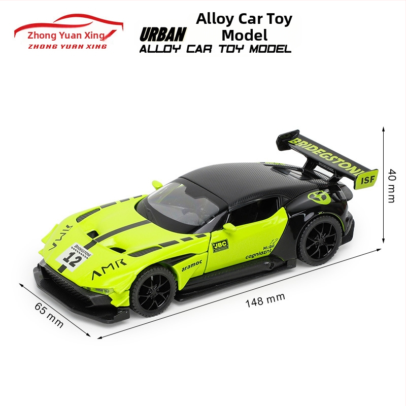 Zliatinový 1:32 závodný model auta so svetelnými efektmi a zvukom, batériový pohon