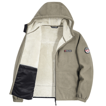 Muška dvostrano fleece jakna za zimu, stojeći ovratnik, zatvarač, slobodan kroj, 100% poliester fleece, bez podstave, jednofarbna