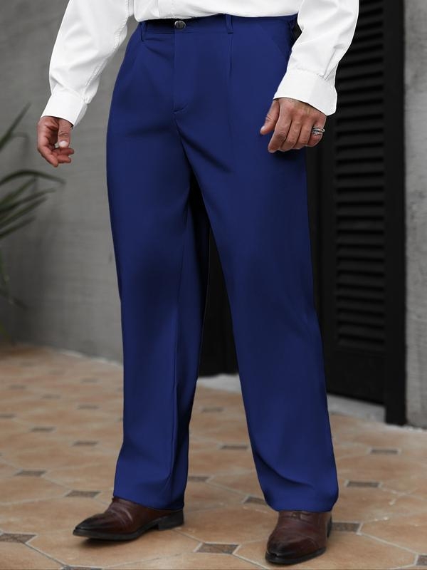 Vyrų verslo stiliaus siaurėjančios kelnės iš corduroy lino, viengubas užsegimas