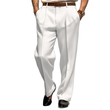 Muške lanene hlače ravnog kroja, lagani poslovni stil, svakodnevna upotreba, četiri sezone, jesen 2025