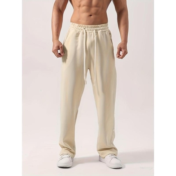 Pánske nohavice z corduroy, ľanový obsah, rovný strih, sťahovacia šnúrka