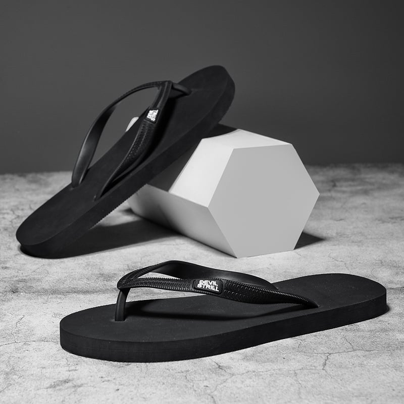DEVIL STRILL Pánske flip-flopy – mladistvý štýl, otvorená špička, EVA horná časť, gumová podrážka, bez zapínania