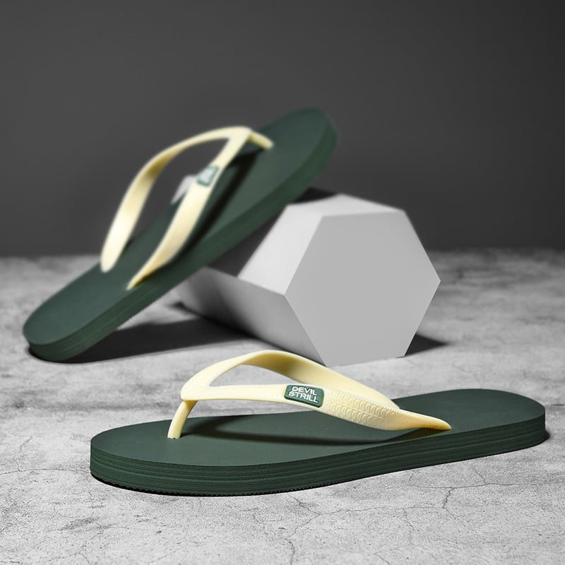 DEVIL STRILL Pánske flip-flopy – mladistvý štýl, otvorená špička, EVA horná časť, gumová podrážka, bez zapínania
