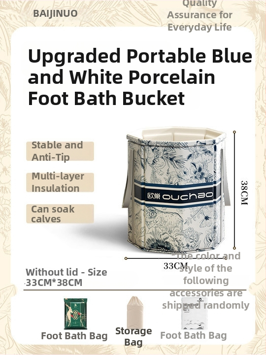 Domáci kád na nohy, keramický materiál, prenosný a zložený, izolácia s konštantnou teplotou, CE certifikát