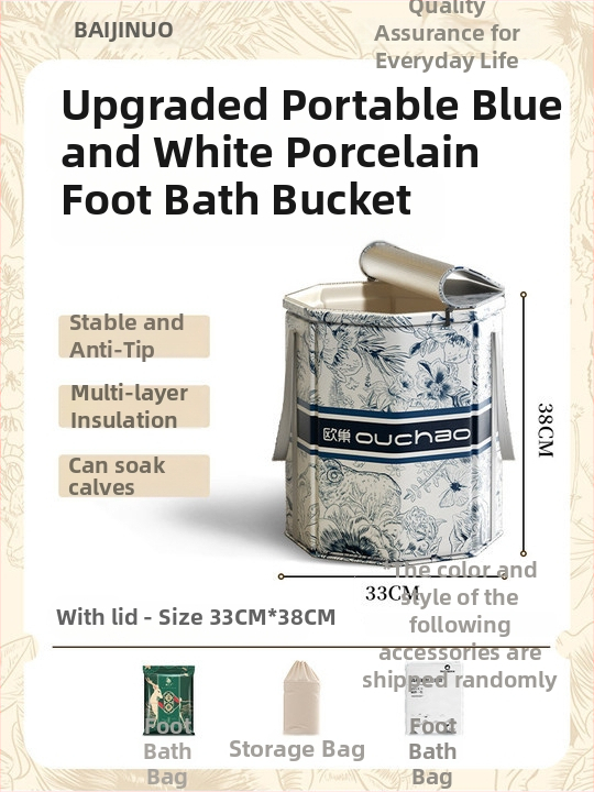 Domáci kád na nohy, keramický materiál, prenosný a zložený, izolácia s konštantnou teplotou, CE certifikát