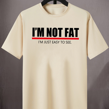 Muška pamučna majica s printom 'I'm NOT FAT' – okrugli izrez, kratki rukav, casual