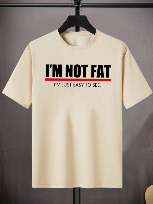 Muška pamučna majica s printom 'I'm NOT FAT' – okrugli izrez, kratki rukav, casual