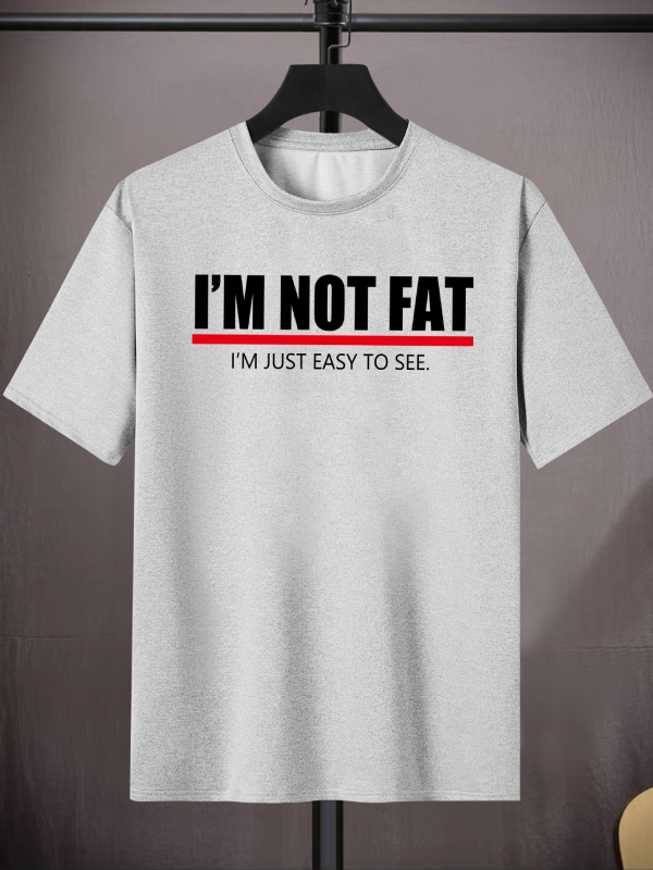 Muška pamučna majica s printom 'I'm NOT FAT' – okrugli izrez, kratki rukav, casual