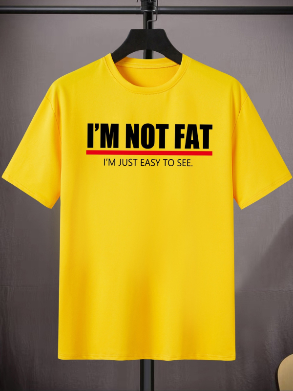 Muška pamučna majica s printom 'I'm NOT FAT' – okrugli izrez, kratki rukav, casual