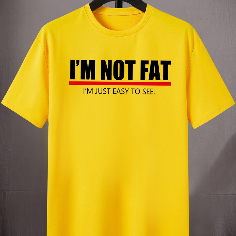 Muška pamučna majica s printom 'I'm NOT FAT' – okrugli izrez, kratki rukav, casual