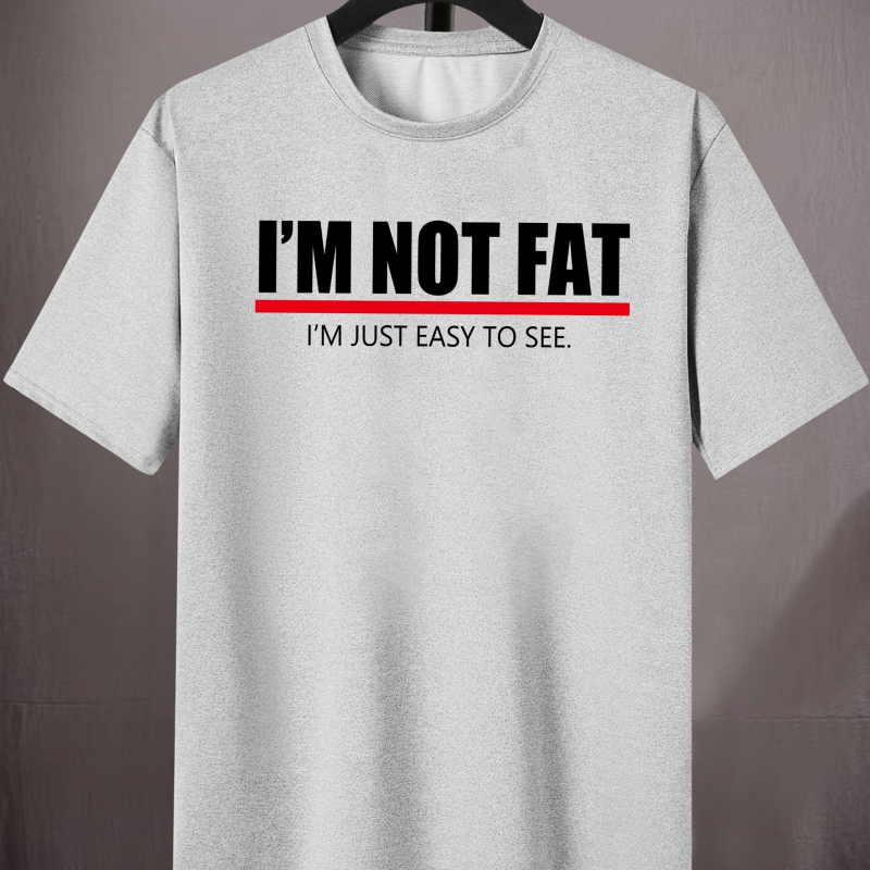 Muška pamučna majica s printom 'I'm NOT FAT' – okrugli izrez, kratki rukav, casual