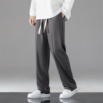 Casual hlače, korejskog stila, ravnog kroja, do gležnja, niskog struka, prozračna mješavina pamuka i poliestera (90% poliester)