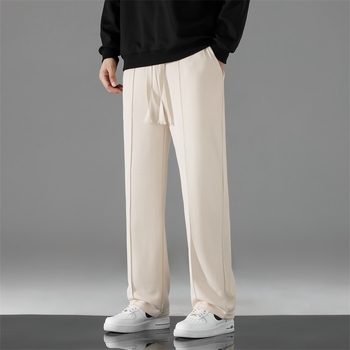 Casual hlače, korejskog stila, ravnog kroja, do gležnja, niskog struka, prozračna mješavina pamuka i poliestera (90% poliester)