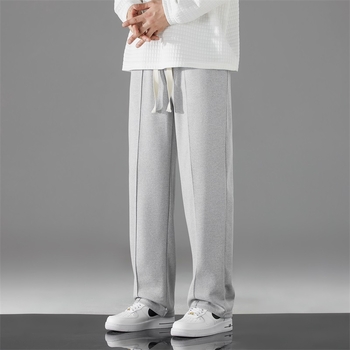 Casual hlače, korejskog stila, ravnog kroja, do gležnja, niskog struka, prozračna mješavina pamuka i poliestera (90% poliester)