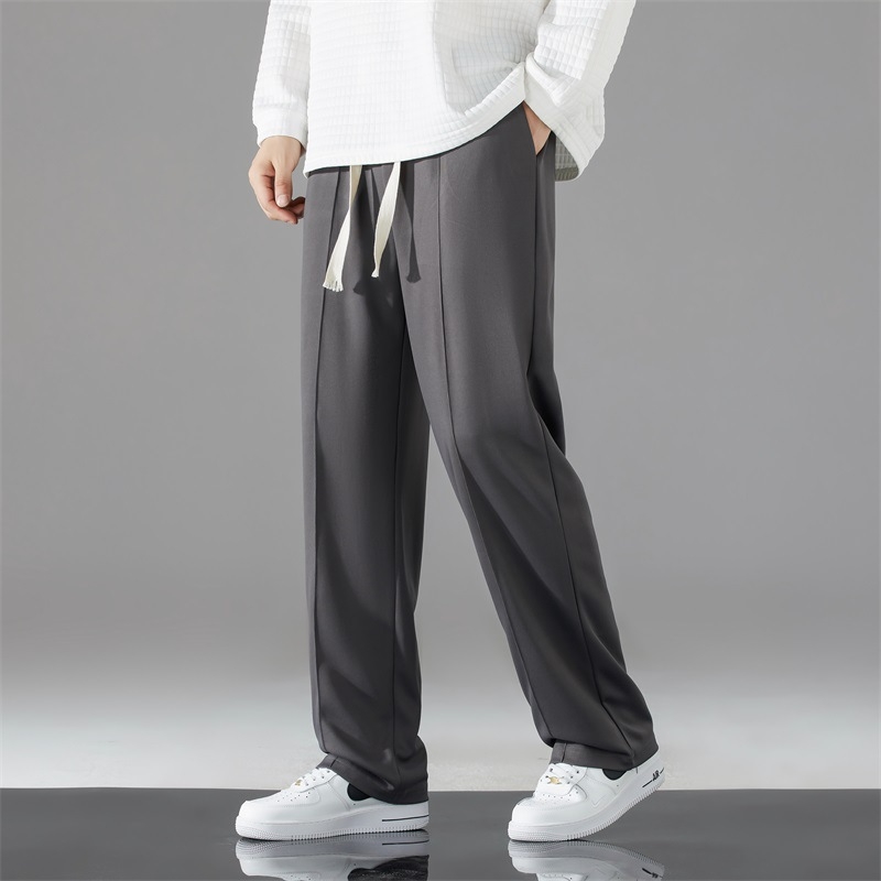 Casual hlače, korejskog stila, ravnog kroja, do gležnja, niskog struka, prozračna mješavina pamuka i poliestera (90% poliester)