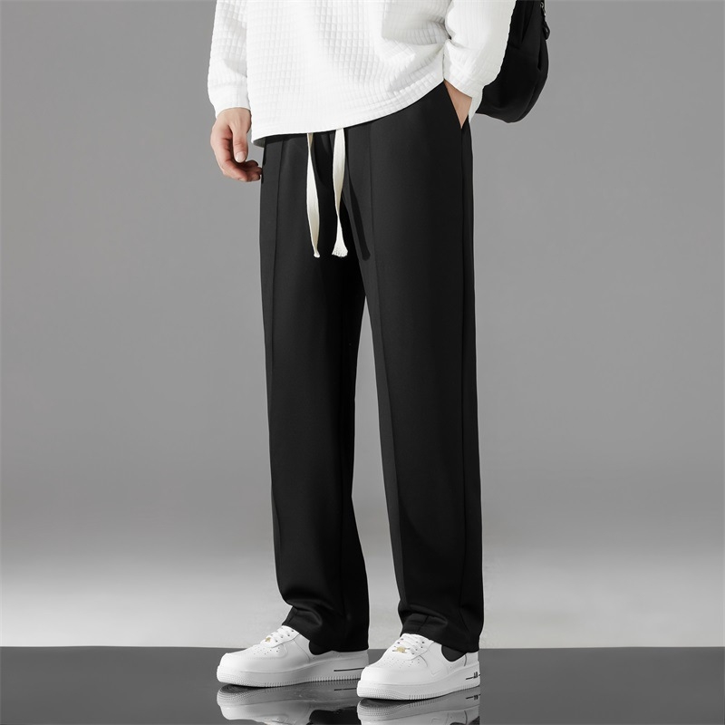 Casual hlače, korejskog stila, ravnog kroja, do gležnja, niskog struka, prozračna mješavina pamuka i poliestera (90% poliester)