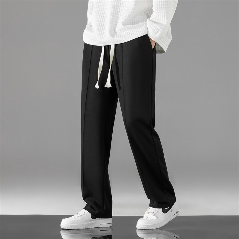 Casual hlače, korejskog stila, ravnog kroja, do gležnja, niskog struka, prozračna mješavina pamuka i poliestera (90% poliester)