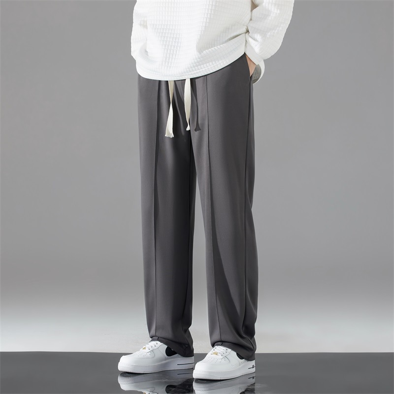 Casual hlače, korejskog stila, ravnog kroja, do gležnja, niskog struka, prozračna mješavina pamuka i poliestera (90% poliester)