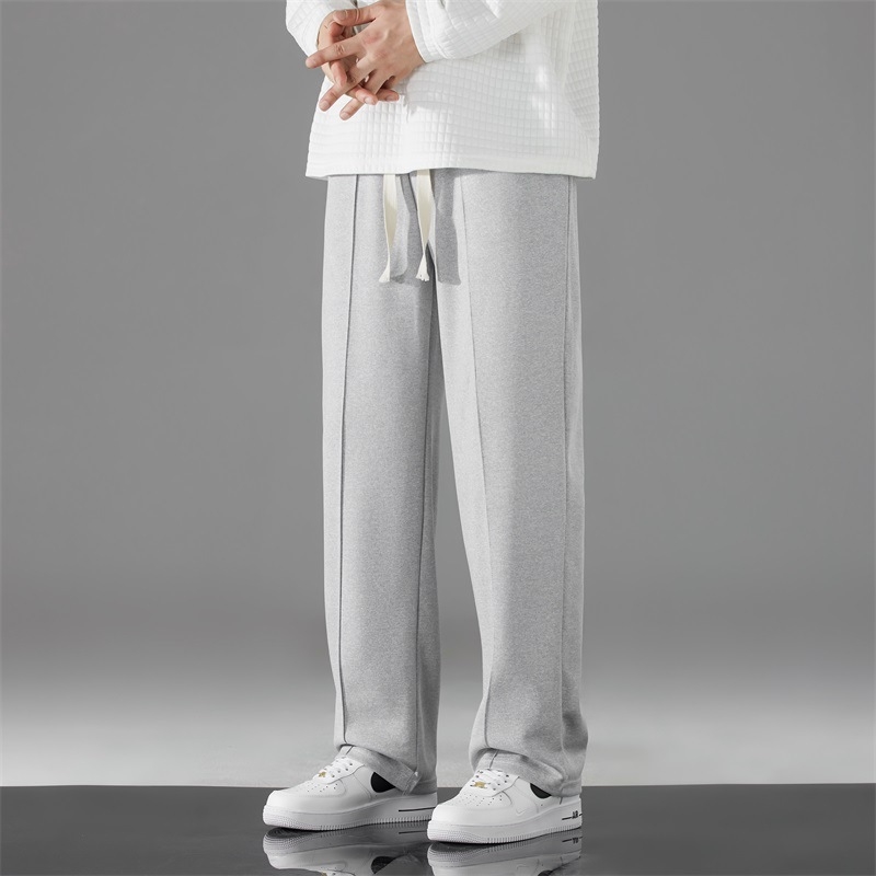 Casual hlače, korejskog stila, ravnog kroja, do gležnja, niskog struka, prozračna mješavina pamuka i poliestera (90% poliester)