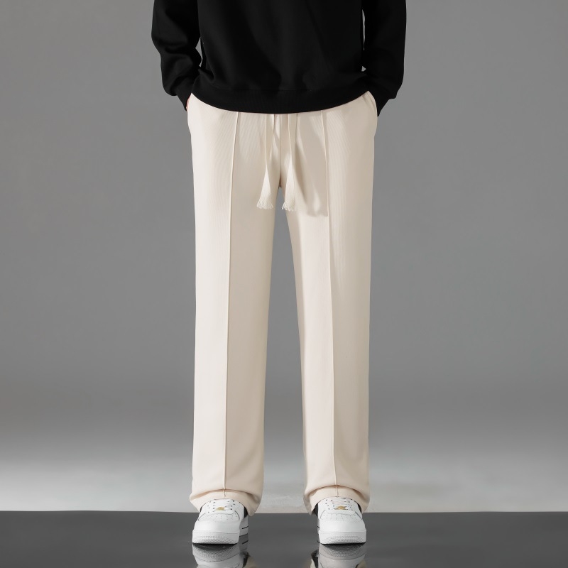 Casual hlače, korejskog stila, ravnog kroja, do gležnja, niskog struka, prozračna mješavina pamuka i poliestera (90% poliester)