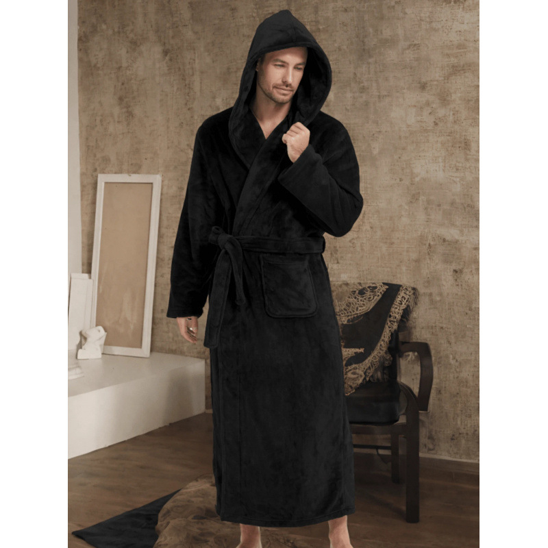 Nylonový dvojvrstvový kapucňový župan, pulórový štýl, prémiový dojem