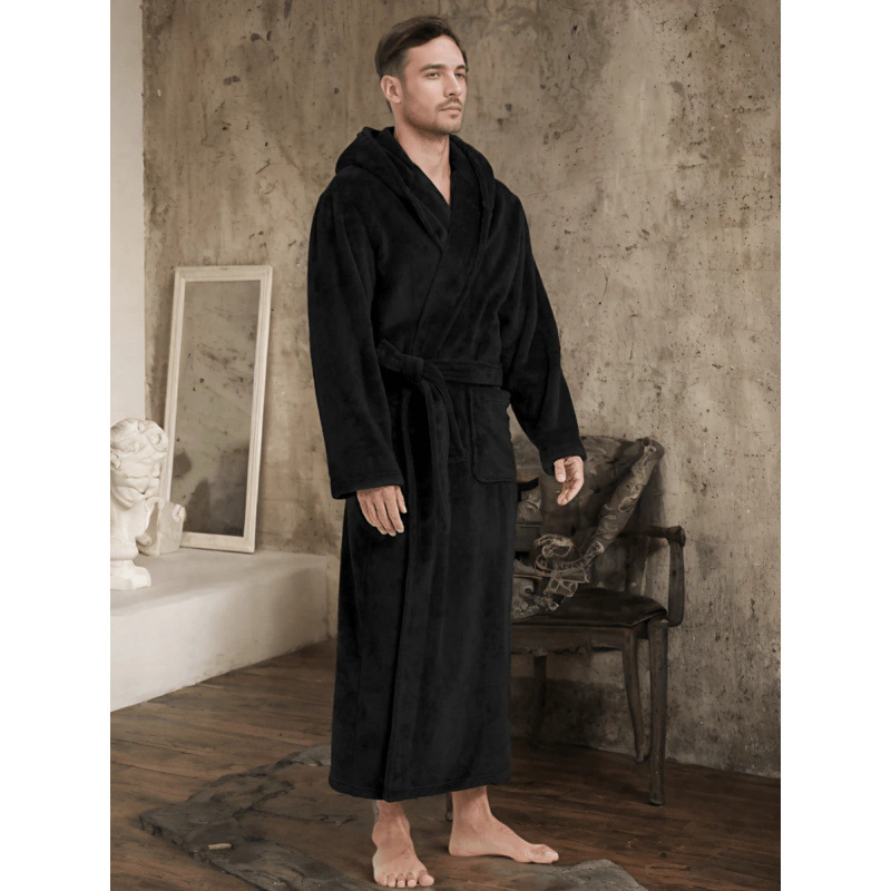 Nylonový dvojvrstvový kapucňový župan, pulórový štýl, prémiový dojem