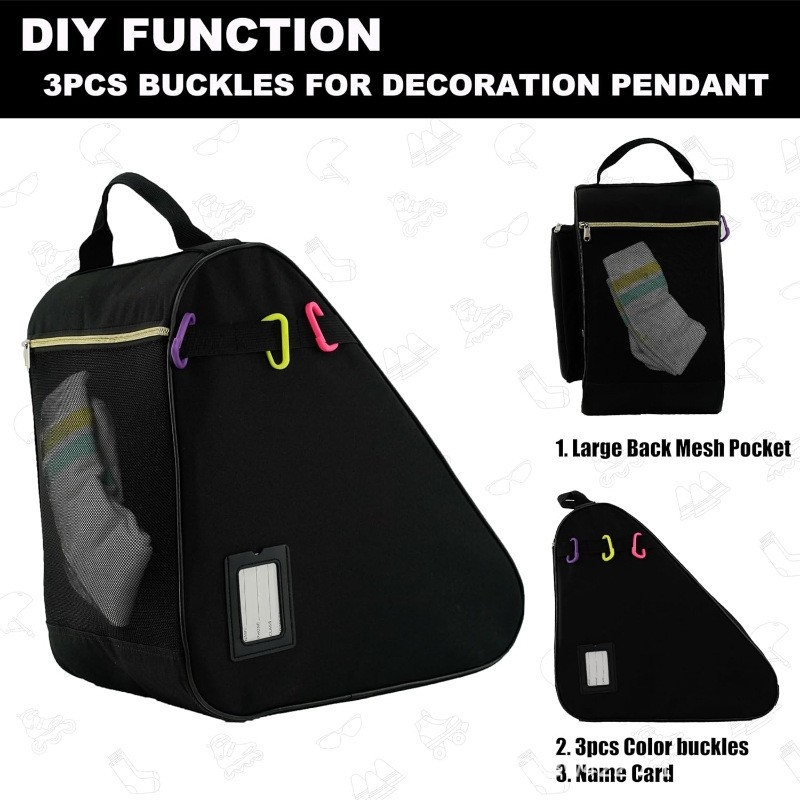 Taška na korčule z nylonu, moderný minimalistický štýl, WDT2109, uvedená v roku 2025.