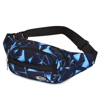 Geantă de talie unisex din Oxford, cu strat intermediar, buzunar pentru ID, fermoar și design crossbody 3D