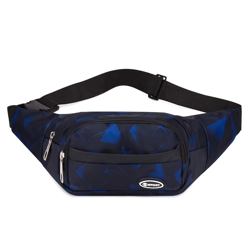 Geantă de talie unisex din Oxford, cu strat intermediar, buzunar pentru ID, fermoar și design crossbody 3D