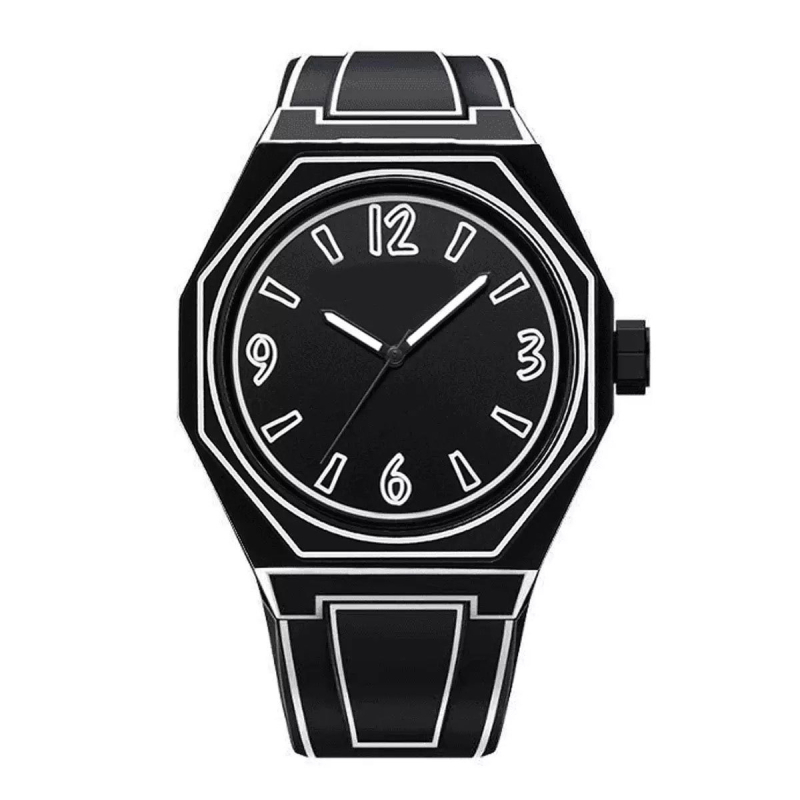 Sat u stilu anime s komiks dizajnom, kvarcni mehanizam, analogni prikaz, osmerokutni cifernik, silikon remen, svijetli u mraku
