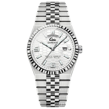 Muški kvarcni sat s čeličnim kaišem, brojčanik s pčelinjim saćem, kalendar, luminescencija, dekorativne detalje