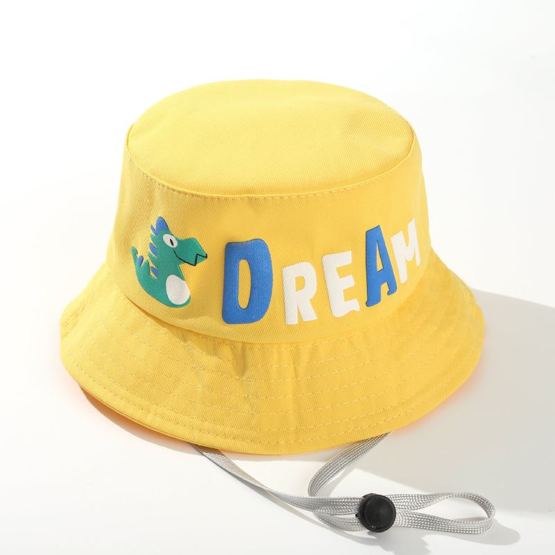 Dječja ribarska kapa s dinosaurem – velika obodna kapa, ravni vrh, proljeće-jesen, UV zaštita, prozračna, protiv insekata, pamuk-poliester mješavina