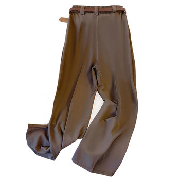 Široke hlače, srednji pojas, dugi, jednostavna tkanina s elastanom, srednja elastičnost