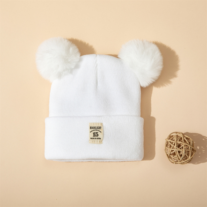 Pulover kapa za bebe od debelog pletenog materijala s zaštitom za uši, kupolasti vrh, akrilna tkanina, uzrast 0-24 mjeseca