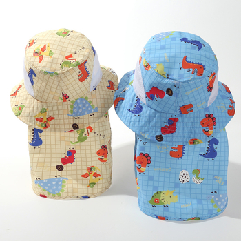 Dječja bucket kapa s printom dinosaura, prozračna mreža, UV zaštita, prošireni rub