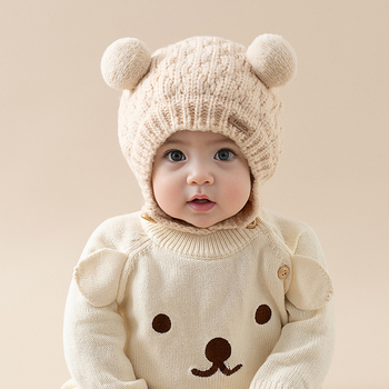 Dječja vunena kapa – Topla, otporna na vjetar, kupolasti vrh, Vintage retro stil, Seven Pomelo (Vuna; Zima; Djeca 6–12 mjeseeci i 1–2 godine)