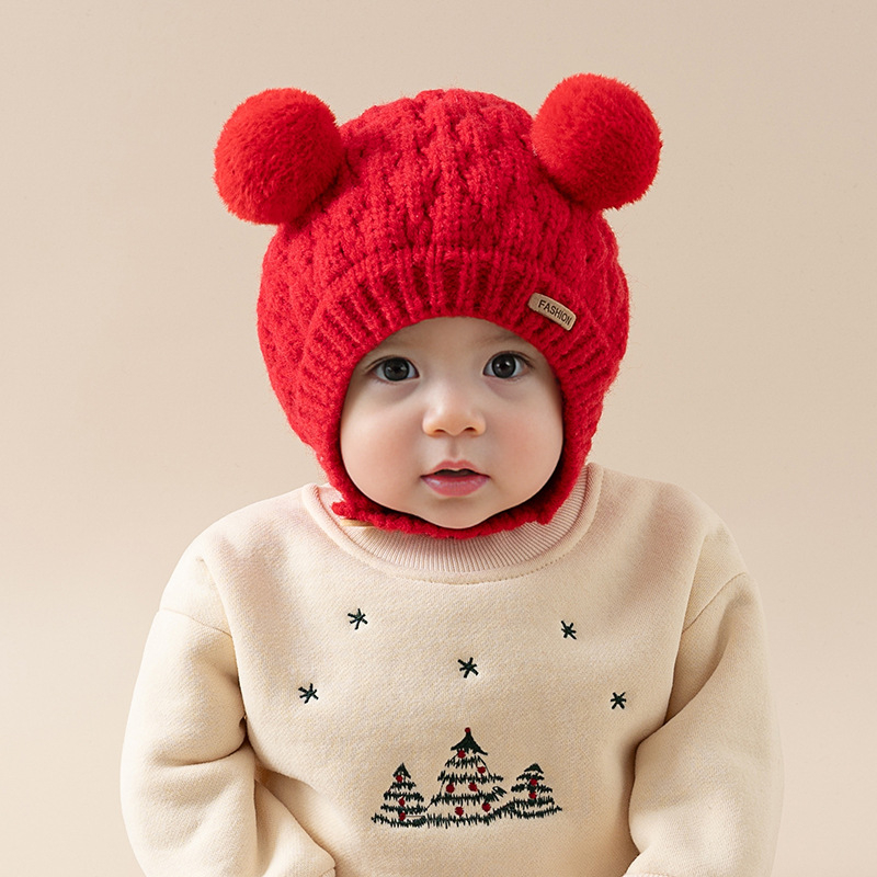 Dječja vunena kapa – Topla, otporna na vjetar, kupolasti vrh, Vintage retro stil, Seven Pomelo (Vuna; Zima; Djeca 6–12 mjeseeci i 1–2 godine)