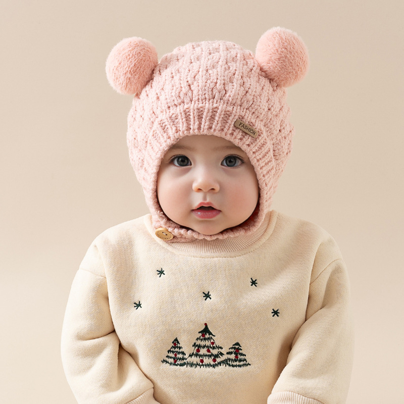 Dječja vunena kapa – Topla, otporna na vjetar, kupolasti vrh, Vintage retro stil, Seven Pomelo (Vuna; Zima; Djeca 6–12 mjeseeci i 1–2 godine)