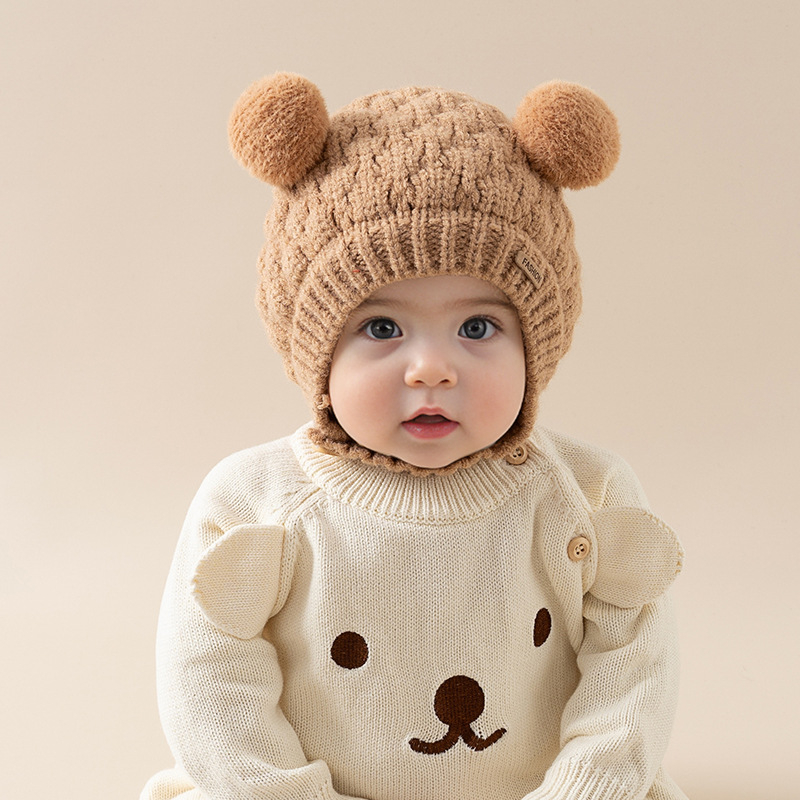 Dječja vunena kapa – Topla, otporna na vjetar, kupolasti vrh, Vintage retro stil, Seven Pomelo (Vuna; Zima; Djeca 6–12 mjeseeci i 1–2 godine)