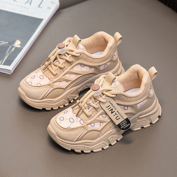 Djeca trkačke tenisice – gornji dio Pu+mesh, gumeni potplat, All-season Daily Leisure, Dad Sneakers, uzrast 4–12 godina