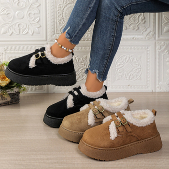 Zimske čizme sa kopčom, vodootporne i tople, gornji dio od velura, gumena potplata, zaobljen vrh