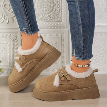 Zimske čizme sa kopčom, vodootporne i tople, gornji dio od velura, gumena potplata, zaobljen vrh