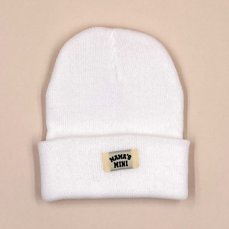 MAMA'S MINI dječja pletena kapa, zvonoliki vrh, topla akrilna tkanina, zimska sezona