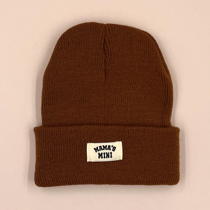 MAMA'S MINI dječja pletena kapa, zvonoliki vrh, topla akrilna tkanina, zimska sezona