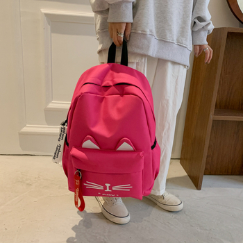 Batoh s mačacími ušami, Unisex, Oxford látka, 20–35 L, USB rozhranie, vhodný pre 16-palcový notebook, mestský štýl pre školu